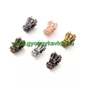   Rózsaarany Színű Sárkány Sárkányfej Nyaklánc Karkötő Ékszer Dísz Közdarab Köztes Charm 12x8mm
