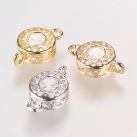   Rózsaarany Színű Strasszos Karkötő Közdarab Köztes 12x7,5x3mm