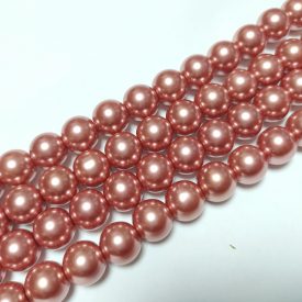 Rózsaarany Színű Szintetikus Kagyló Gyöngy 12mm