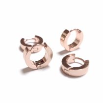 Rózsaarany Színű Kerek Fülbevaló 13x4mm