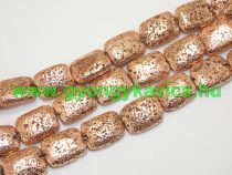 Rózsaarany Téglalap Lávakő Ásványgyöngy 20,5x15,5mm