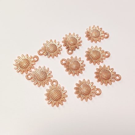 Rózsaarany Színű Virág Medál 18,6x15mm