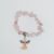 Rózsakvarc Ásvány Splitter Angyal Charm Karkötő (K74) Csukló átmérő: 4cm