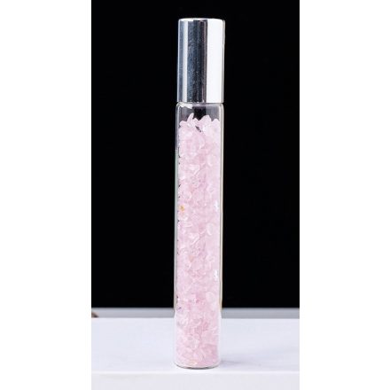 Rózsakvarc Ásvány Golyós Roll-On Parfüm Illóolaj Üvegcse 10,7x15mm 10ml 