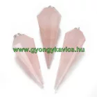 Rózsakvarc Inga Ásvány Medál 38-54x16-21mm (Sérült)