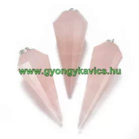 Rózsakvarc Inga Ásvány Medál 38-54x16-21mm (Sérült)