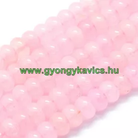 Rózsakvarc Korong Ásványgyöngy 8x5mm