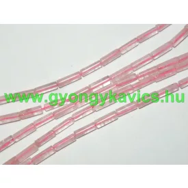 Rózsakvarc Oszlop Ásványgyöngy 5x13mm