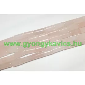 Rózsakvarc Oszlop Henger (2) Ásványgyöngy 16-18x8mm