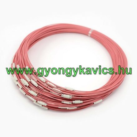 Rózsaszín Acél Sodrony Nyaklánc Alap Csavaros Kapoccsal 44cm