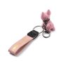 Rózsaszín Bulldog Kutya Strasszos Nyakörvvel Kulcstartó Karika 19cm