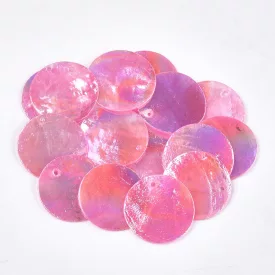   Rózsaszín Capiz Kagyló Medál Fülbevaló Alap 24-25x1-2mm