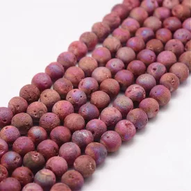 Rózsaszín Druzy Kvarc Ásványgyöngy 8mm