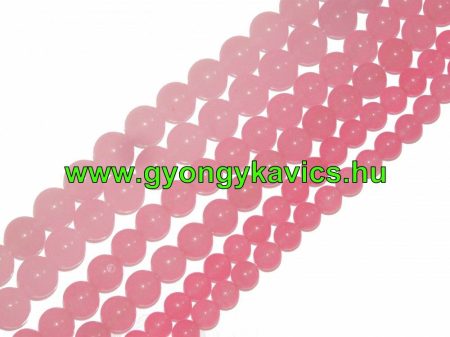 Rózsaszín Pink Jade Ásványgyöngy Gyöngyfüzér 12mm