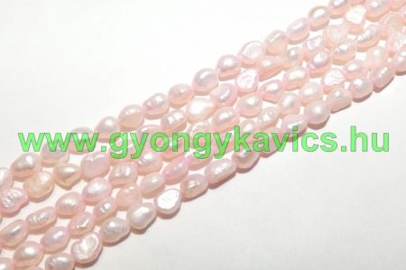 Rózsaszín Kagyló Gyöngy 5-6x3-5mm