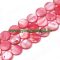   Rózsaszín Lapos Kerek Kagyló Gyöngy Gyöngyfüzér 15x3mm