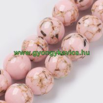   Rózsaszín Szintetikus Gyöngy Valódi Kagyló Darabokkal Gyöngyfüzér 10mm