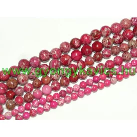   Rózsaszín Tengeri Jáspis Regalit Ásványgyöngy Gyöngyfüzér 10mm