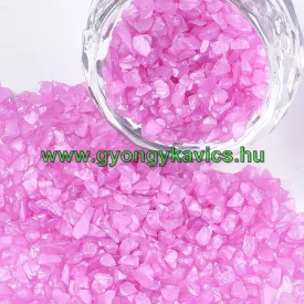 Rózsaszín (4) Színű Üvegtörmelék 2-7x1-5mm 19-20g