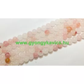 Rózsaszín (vegyes) Jade (2) Ásványgyöngy 6mm