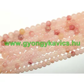 Rózsaszín (vegyes) Jade Ásványgyöngy 6mm