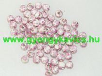 Rózsaszín Virágos Porcelán Gyöngy 6mm 