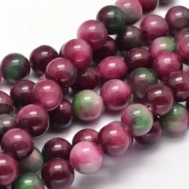 Rózsaszín Zöld Jade Ásványgyöngy 10mm