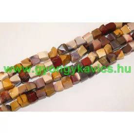   Rusztikus Mookait Jáspis Kocka Ásványgyöngy Gyöngyfüzér 9-12x9-12mm