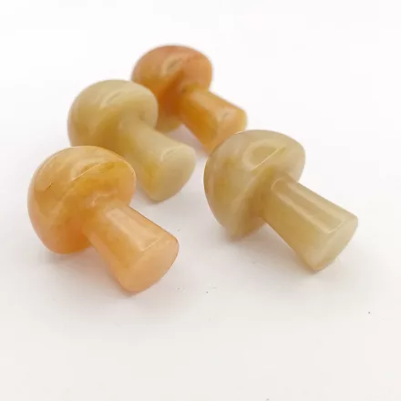 Sárga Topáz Jade Ásvány Masszázs Masszírozó Gomba 21x16mm