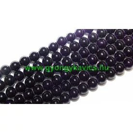 Sötét Lila Jade (Ametiszt színű) Ásványgyöngy 8mm
