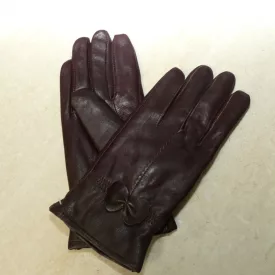 Sötétbarna Bőr Női Kesztyű