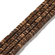   Sötét Kókusz Fagyöngy Korong Gyöngyfüzér 5x2-4mm (55-60cm)