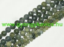   Matt Taiwani Tajvani Zöld Jade (sötét) Ásványgyöngy Gyöngyfüzér 10mm