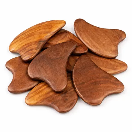 Szantálfa Masszázs Masszírozó Gua Sha Arcmasszírozó ~90-100x50-60x6mm
