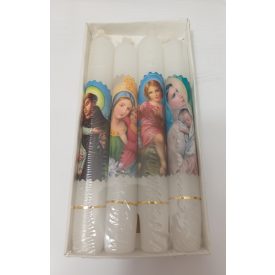 Szentképes Fehér Egyenes Gyertya 17x2cm (4db) 5dkg/db