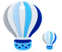   Kék Szilikon Hőlégballon Léggömb Figura Medál 91x71mm + 28x22mm (2db)