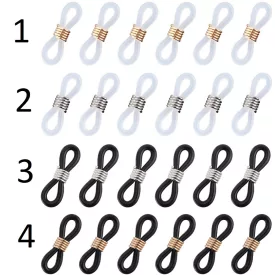   Ezüst Színű Átlátszó Szilikon (2) Szemüveg Lánc Kapocs Pánt 21x7x4,5mm