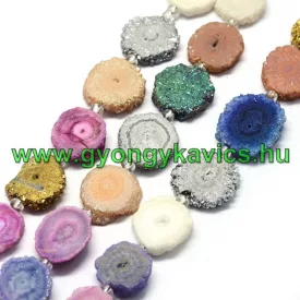 Színes Druzy Kvarc Ásványgyöngy 13-21mm
