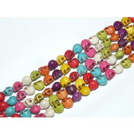 Színes Szintetikus Howlit Koponya Ásványgyöngy 7x6x8mm