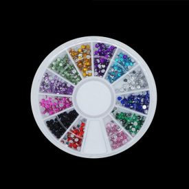   Színes (4) Lapos Hátoldalú Műköröm Strassz Csomag 2,5mm (~300db)