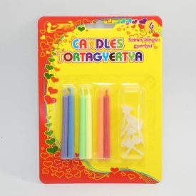 Színes Születésnapi Tortagyertya 5,4cm 6db