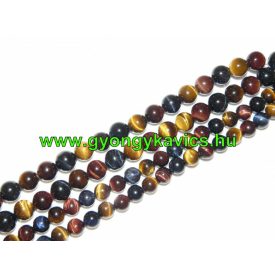 Színes Tigrisszem Ásványgyöngy  10mm