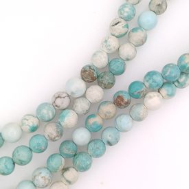 Türkiz Howlit (színes) (2) Ásványgyöngy 6-7mm