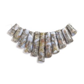   Szintetikus Kalcedon Oszlop Ásványgyöngy Gyöngyfüzér 16-39x10x5-6mm