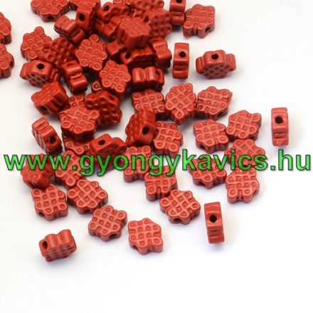 Szintetikus Korall Kínai Szerencsecsomó Nyaklánc Karkötő Ékszer Dísz Közdarab Köztes 8x11x4,5mm