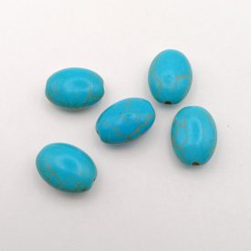 Ovális Szintetikus Türkiz Howlit Gyöngy 13,5x10x6mm