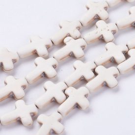 Szintetikus Türkiz Kereszt Gyöngy 15x12x4mm