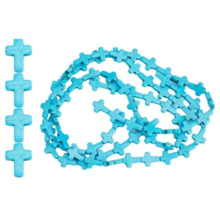 Szintetikus Türkiz Kereszt Gyöngy 15x12x4mm