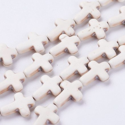 Szintetikus Türkiz Kereszt (2) Gyöngy 10x8x4mm