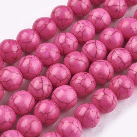 Pink Rózsaszín Szintetikus Türkiz Gyöngy 8mm
